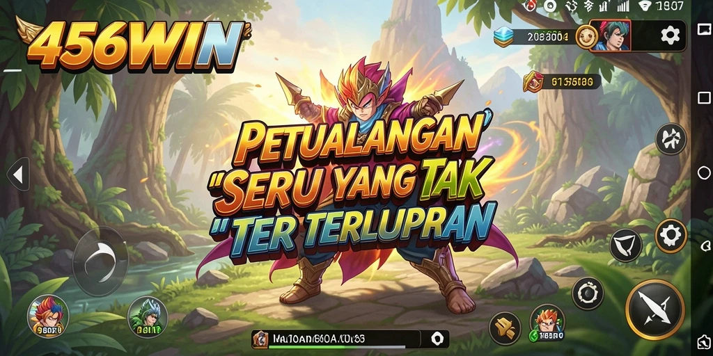 Screenshot gameplay menunjukkan karakter berpetualang di dunia yang menakjubkan.
