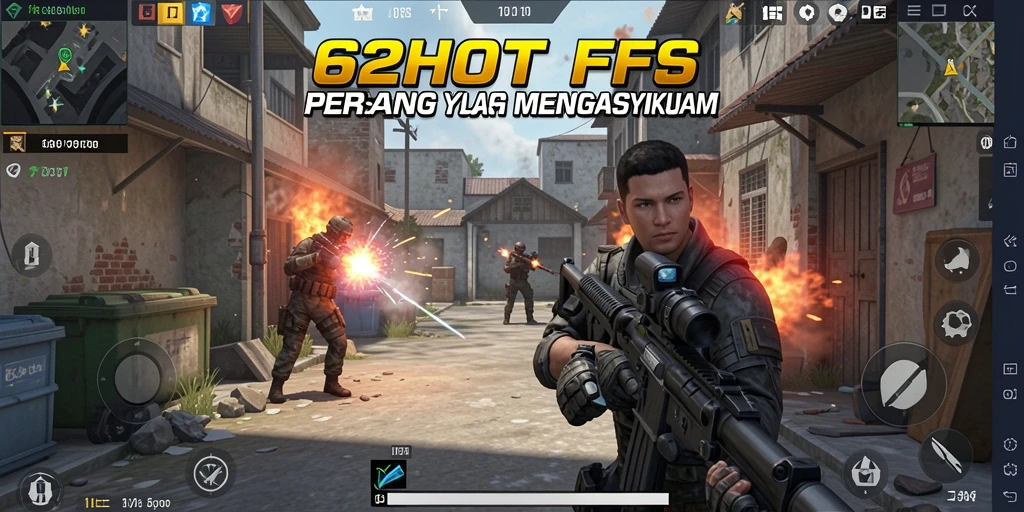 Tampilan gameplay seru dalam 62HOT dengan aksi FPS mendebarkan.