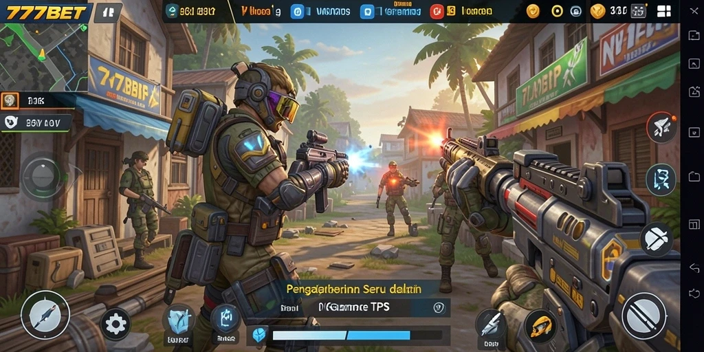 Screenshot gameplay seru dari 777BET yang menunjukkan aksi TPS.