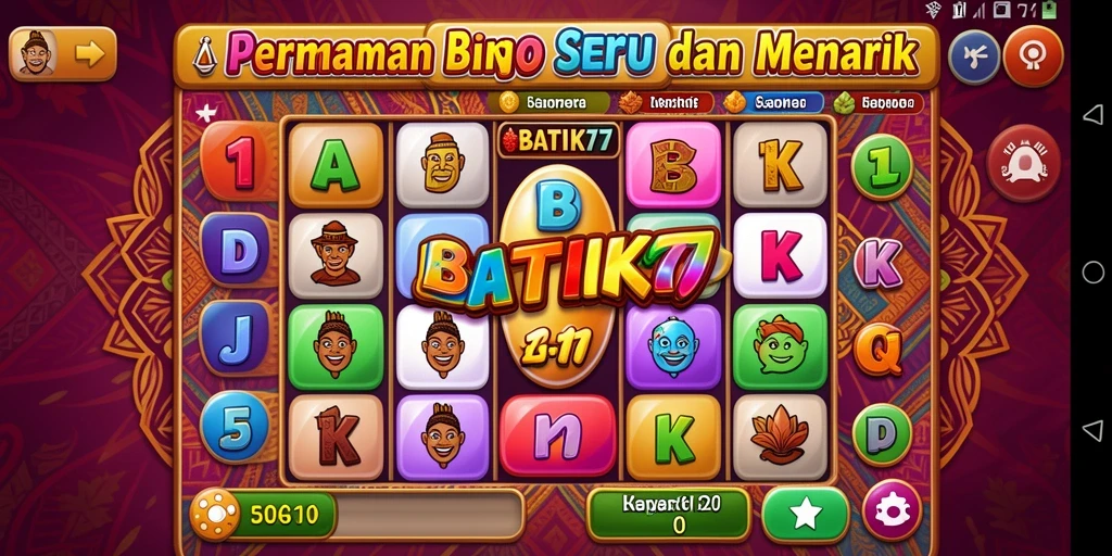 Tampilan gameplay menarik dalam aplikasi Bingo BATIK77.