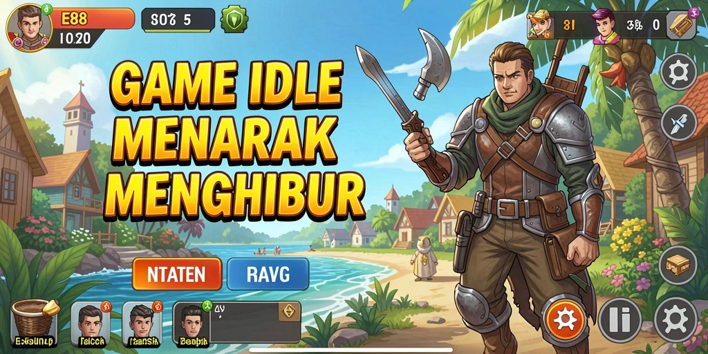 Screenshot gameplay E88 yang menunjukkan kemajuan idle yang mengesankan.