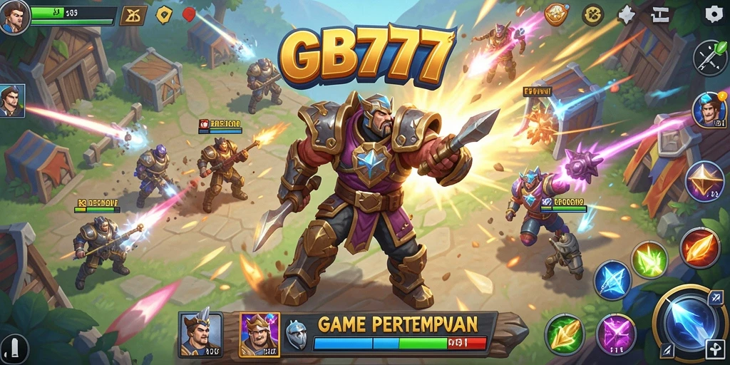 Screenshot gameplay yang menunjukkan pertempuran seru di GB777.