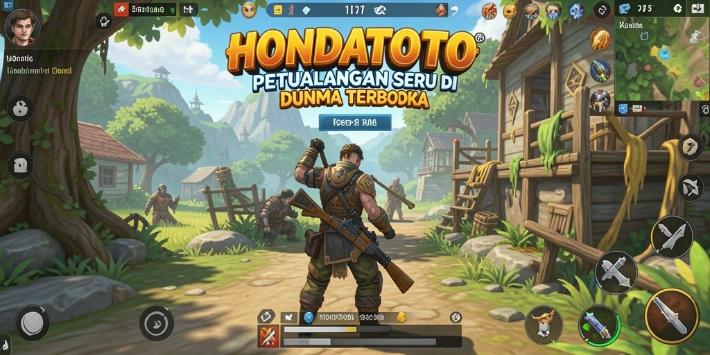 Gameplay seru di dunia terbuka HONDATOTO yang penuh petualangan.