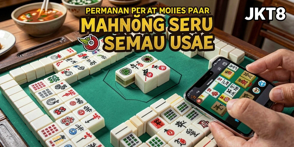 Screenshot JKT8 menampilkan gameplay Mahjong yang seru dan menarik.