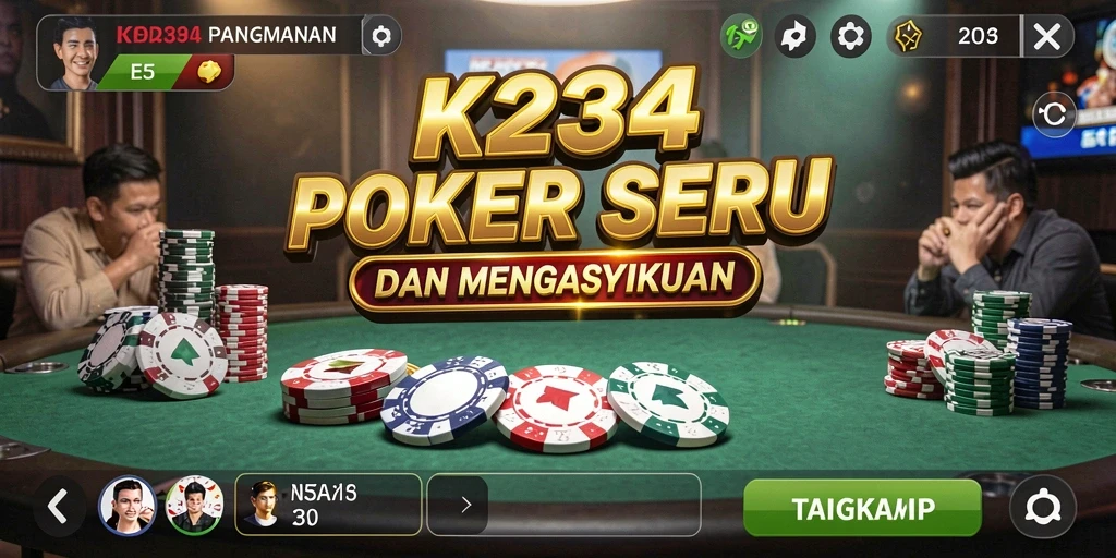 Tampilan gameplay K234 yang menampilkan intensitas permainan Poker.