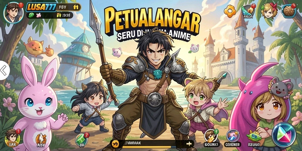 Tampilan gameplay seru dari LUSA777 dalam dunia Anime yang menakjubkan.