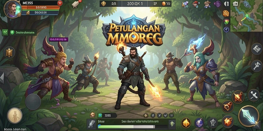 Screenshot gameplay ME355 dengan aksi seru dalam pertempuran MMORPG.