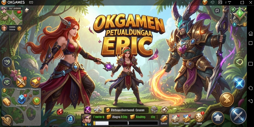 Gameplay seru di OKGAMES yang menampilkan pertarungan RPG epik.