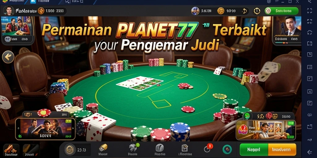 Tampilan gameplay Poker yang seru dan menegangkan di PLANET77.