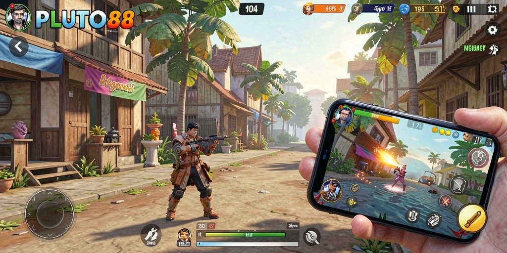 Tangkapan layar PLUTO88 menampilkan gameplay yang menarik dan penuh warna.