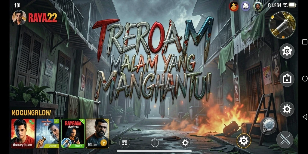 Screenshot menampilkan suasana mencekam dalam gameplay RAYA22.