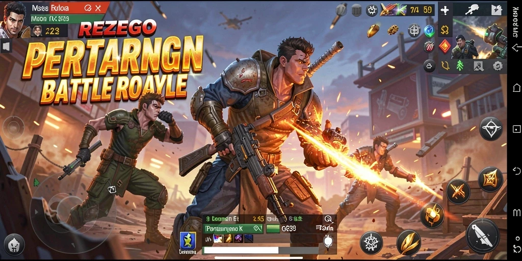Gambar gameplay <strong>REZEGO</strong> yang menarik dan kompetitif dalam Battle Royale.