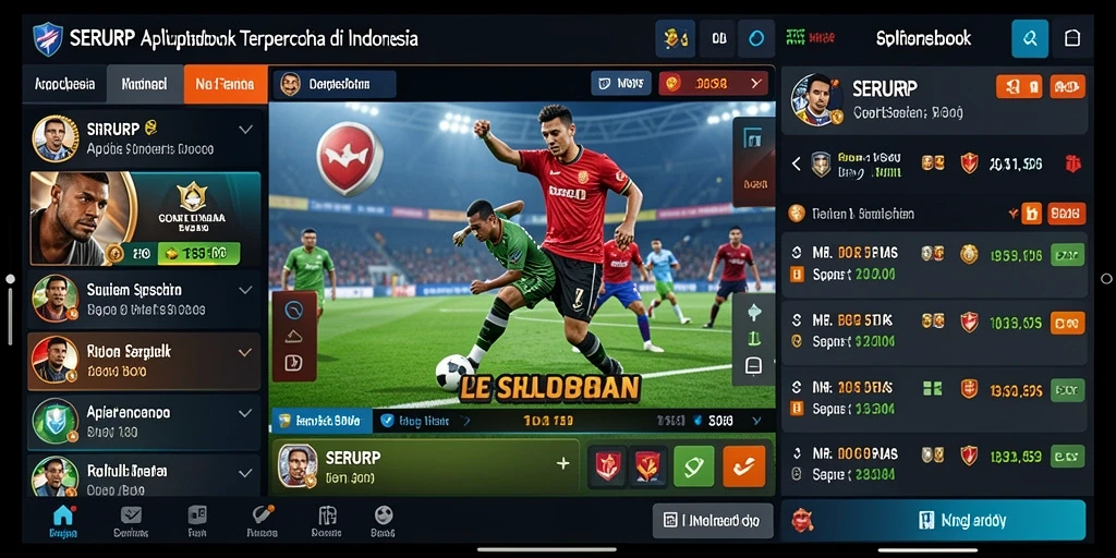 Tampilan antarmuka aplikasi SERURP saat bermain sportsbook.