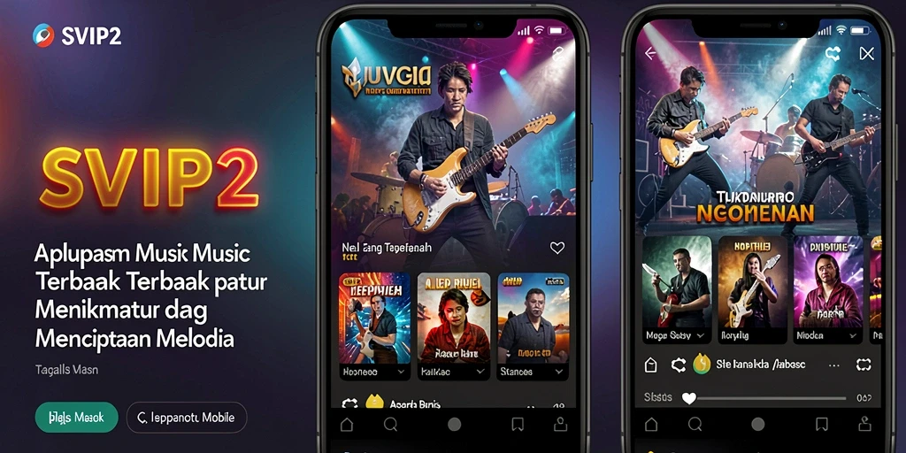Tampilan antarmuka gameplay SVIP2 menampilkan pilihan lagu dan fitur menarik.